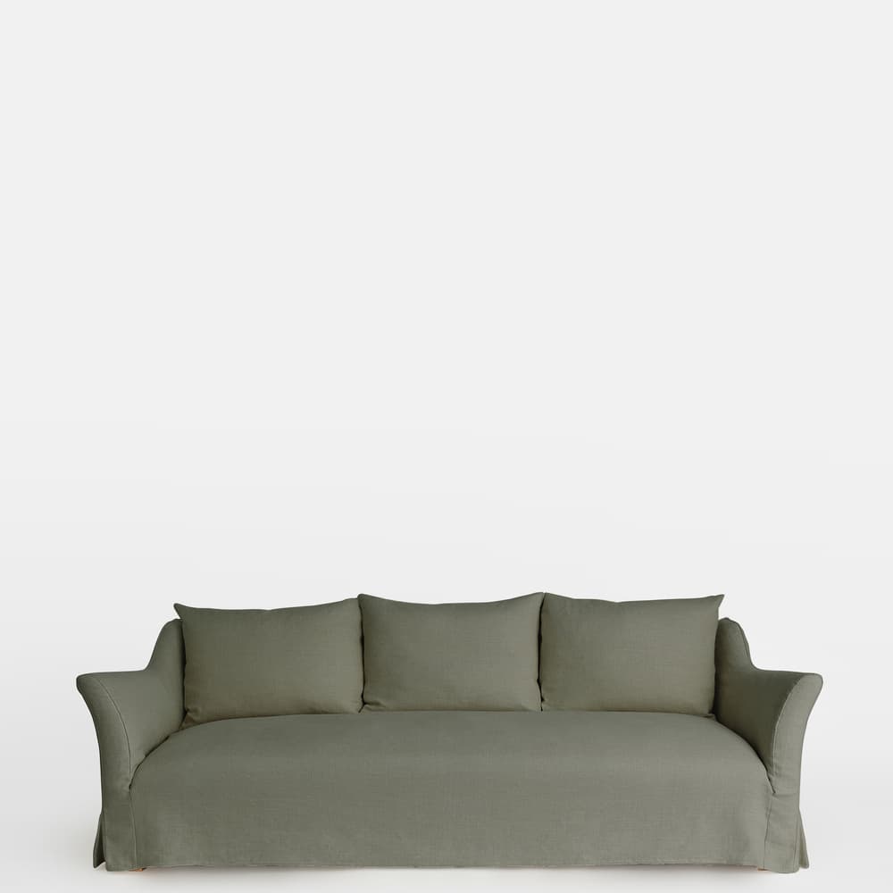 Roma Three Seater Sofa - Linen Loden - Listing - Image 3