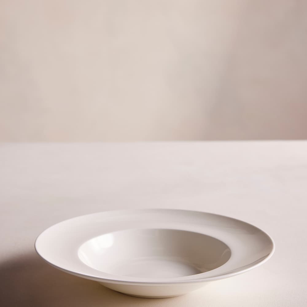 House Rimmed Bowl - Bone China - White - Set of Four - Listing - Image 3