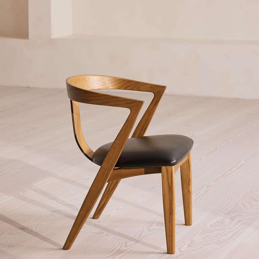 Edwin Dining Chair - Black Leather - Images - Image 3