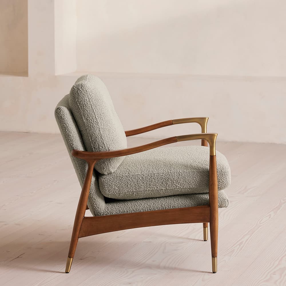 Theodore Armchair - Textured Wool Boucle - Pistachio - Images - Image 3
