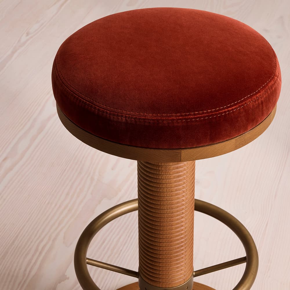 Bryden Counter Stool - Velvet - Rust - Images - Image 3