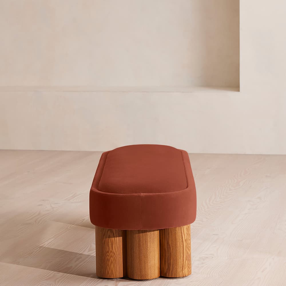 Nieve Bench - Velvet - Rust - Images - Image 3