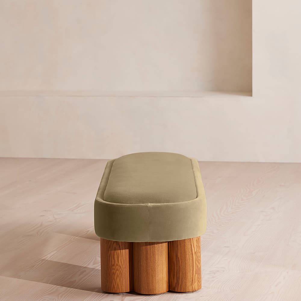 Nieve Bench - Velvet - Lichen - Images - Image 3