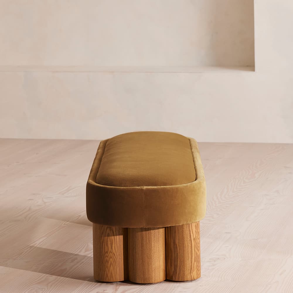 Nieve Bench - Velvet - Mustard - Images - Image 3