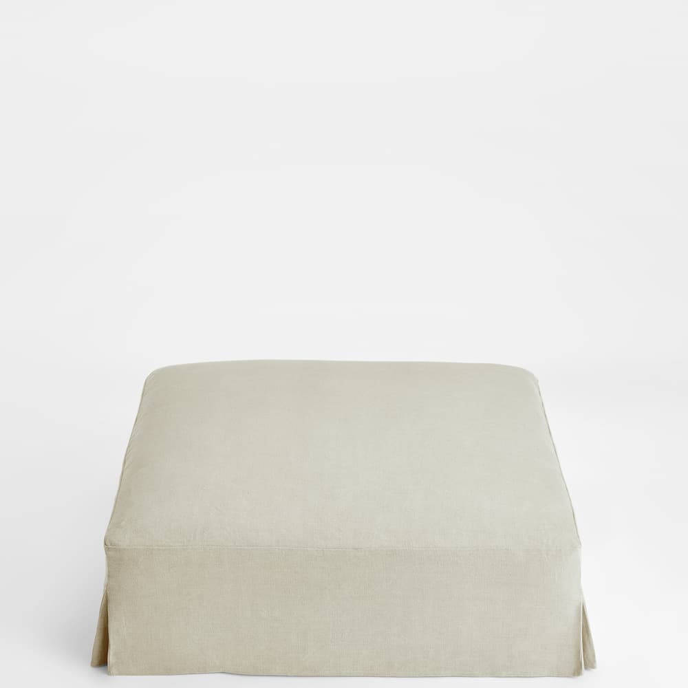 Roma Square Ottoman - Linen Natural - Images - Image 3