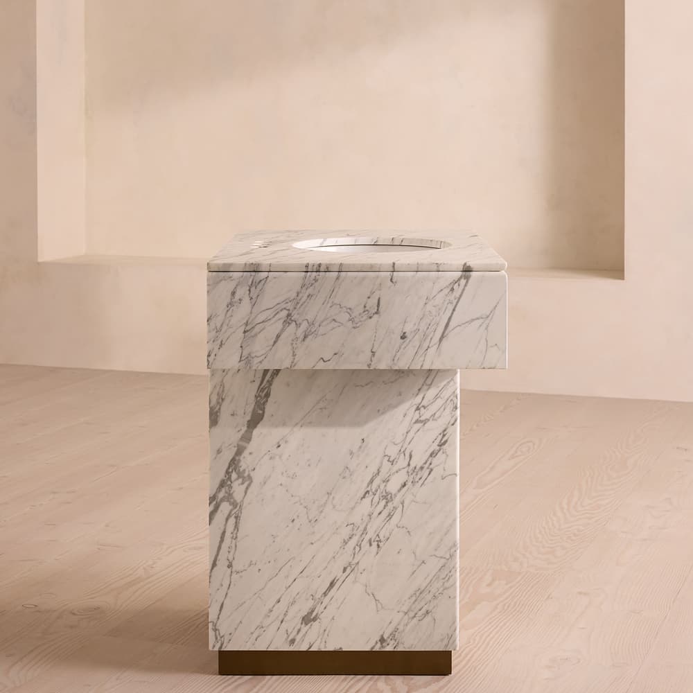 Stellios Single Vanity - Arabescato Marble - Images - Image 3