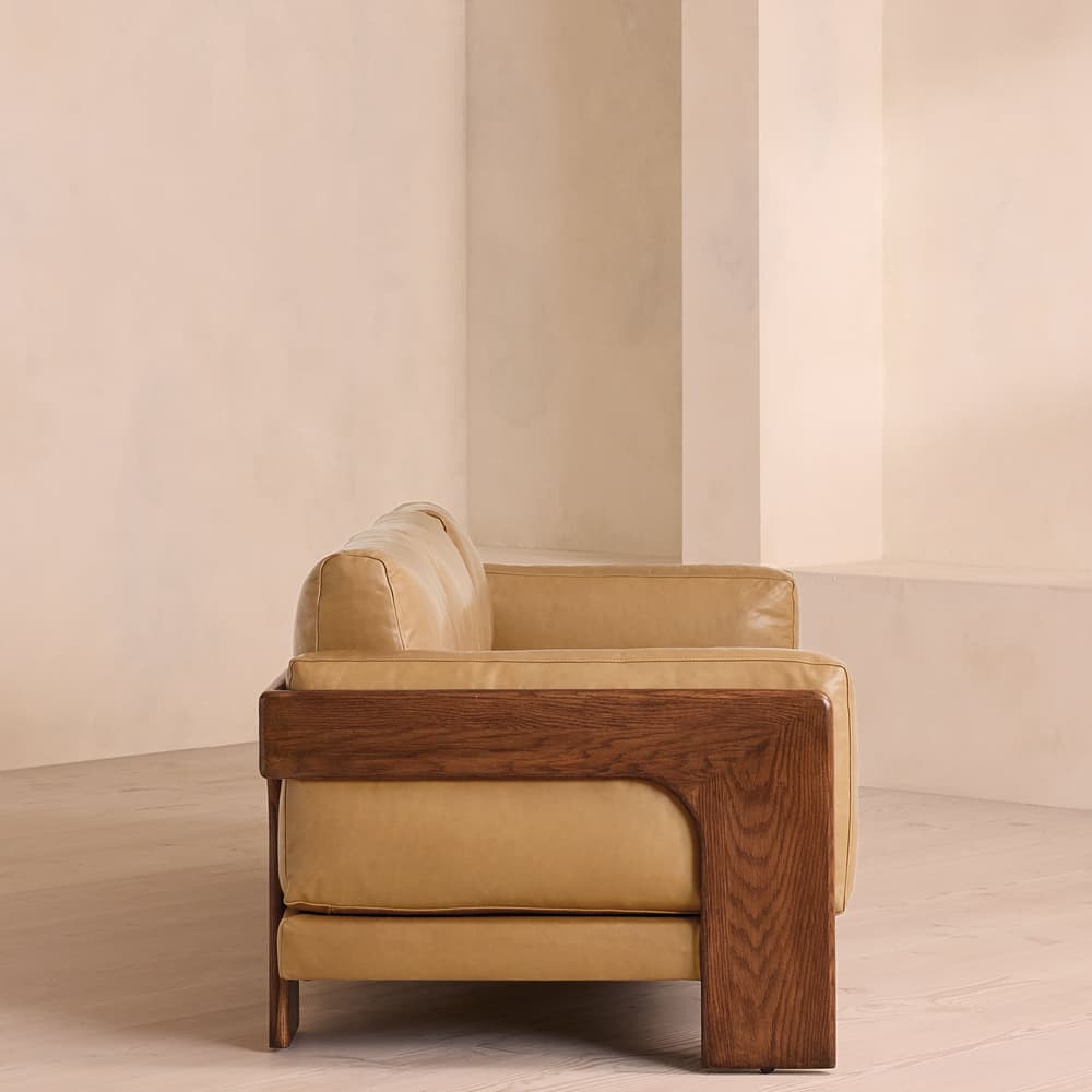 Marcia Three Seater Sofa - Leather - Honey - Images - Image 3