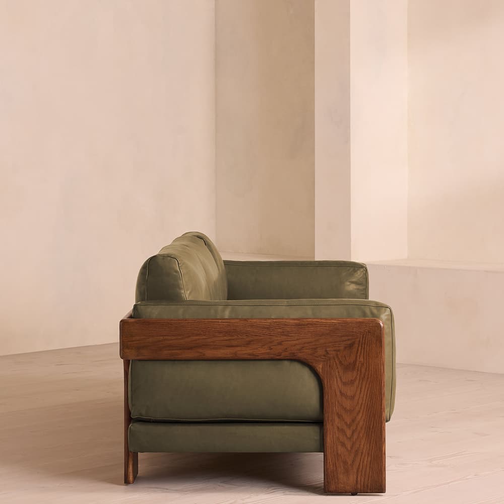 Marcia Three Seater Sofa - Leather - Moss - US - Images - Image 3