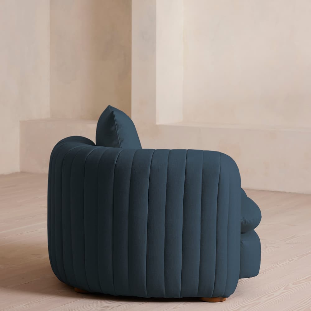 Vivienne Deeper Sit Sectional Sofa - Armless Module - Linen - Prussian Blue - US - Image 3