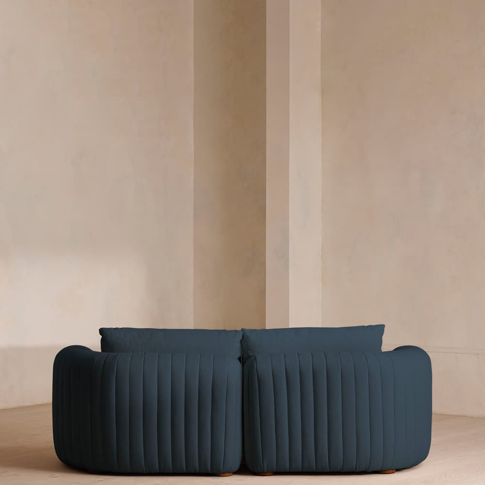 Vivienne Deeper Sit Modular Sofa - Three Seater - Linen - Prussian Blue - Images - Image 3