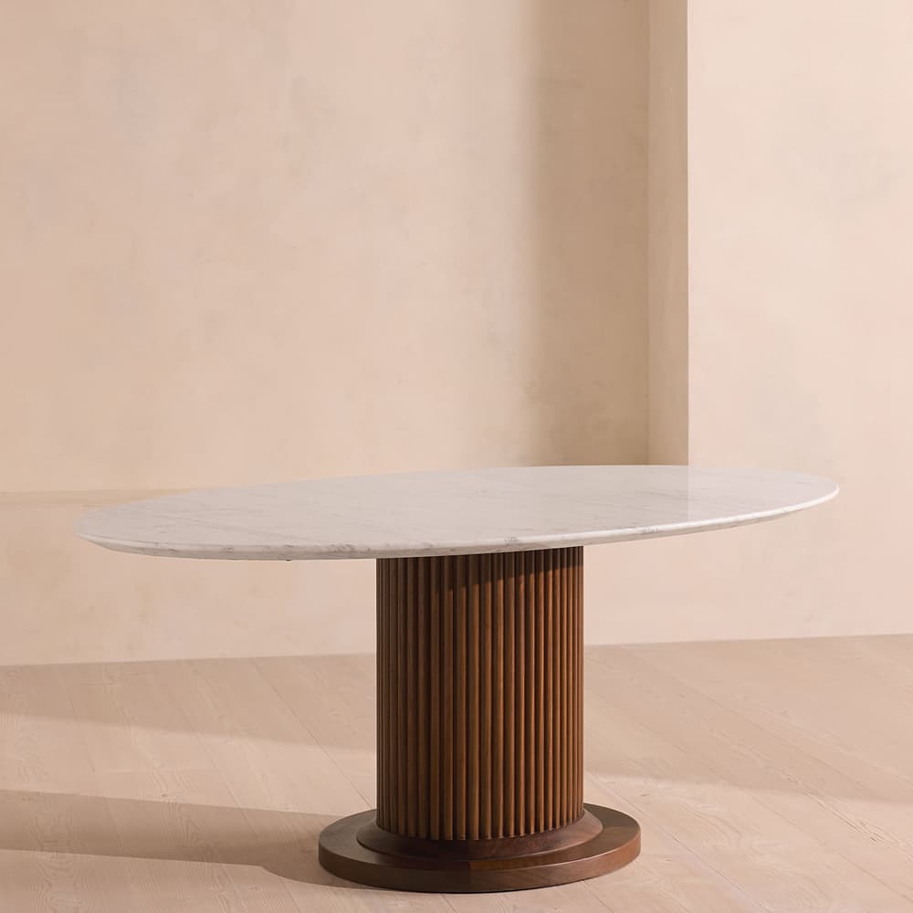 Murcell Outdoor Oval Dining Table - Carrara - Listing - Image 3
