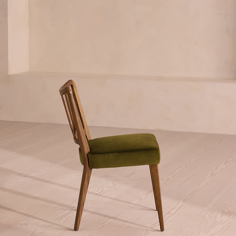 Pair of Leonie Armless Dining Chairs - Velvet - Olive - US - Images - Image 3