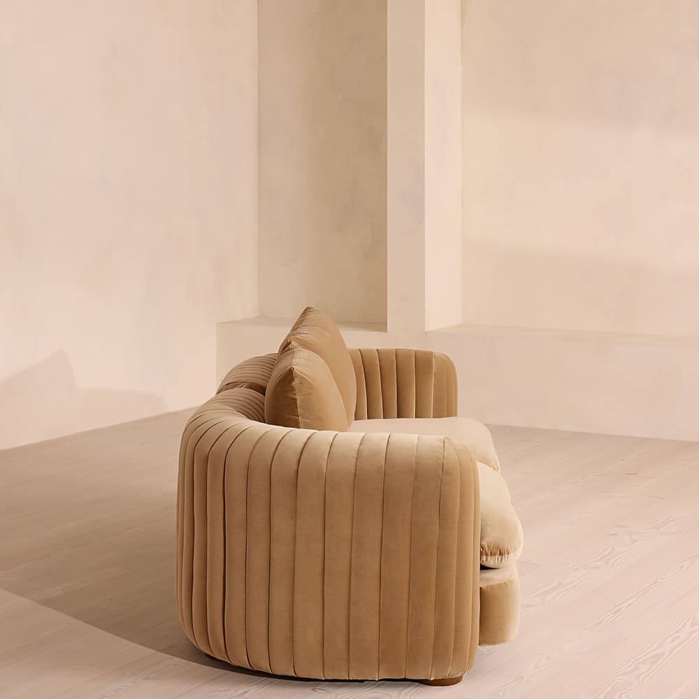 Vivienne Deeper Sit Sectional Sofa - Three Seater - Velvet Camel US - Images - Image 3