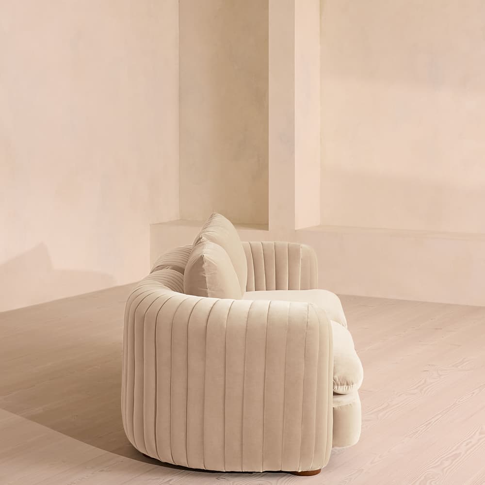 Vivienne Deeper Sit Sectional Sofa - Three Seater - Velvet Porcelain US - Images - Image 3