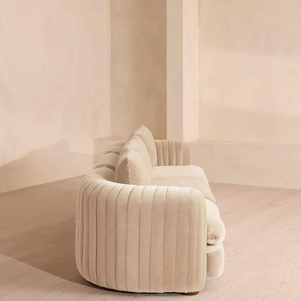 Vivienne Deeper Sit Sectional Sofa - Four Seater - Velvet Porcelain US - Images - Image 3
