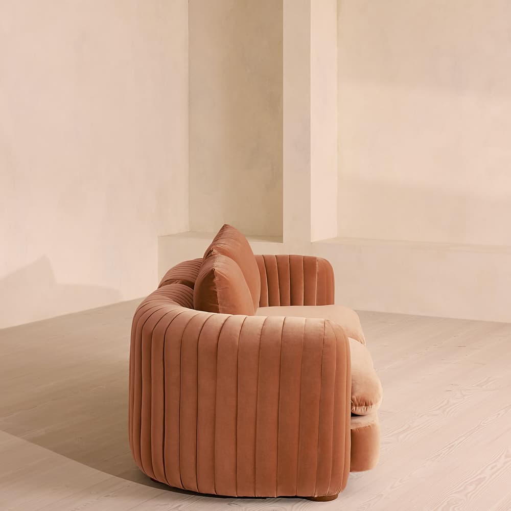 Vivienne Deeper Sit Sectional Sofa - Three Seater - Velvet Antique Rose US - Images - Image 3