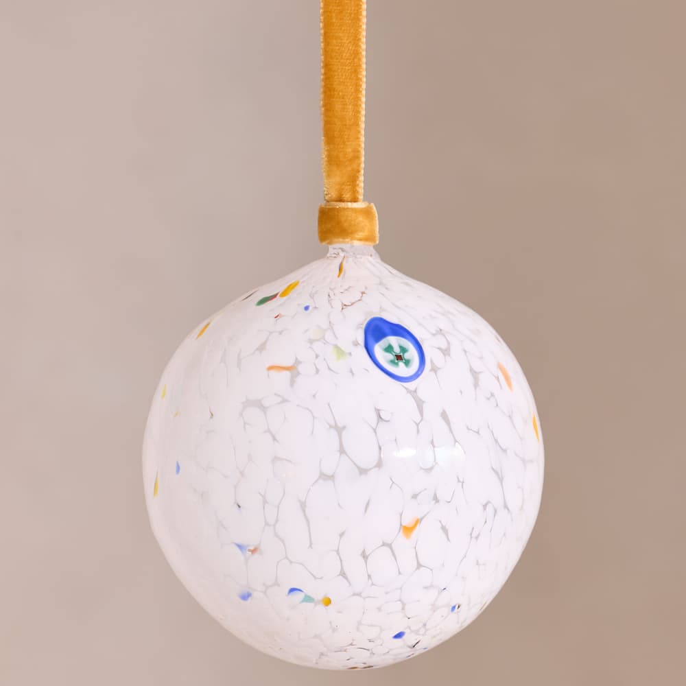 Murano Glass Confetti Bauble - White - Listing - Image 3