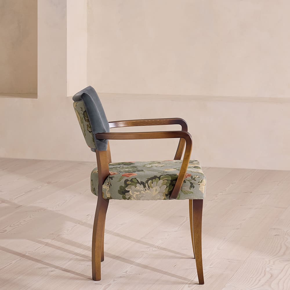Molina Dining Armchair - Skylar Print - Grey Blue Velvet - UK - Images - Image 3