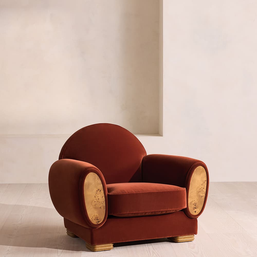 Aubin Armchair - Velvet - Rust - US - Listing - Image 3