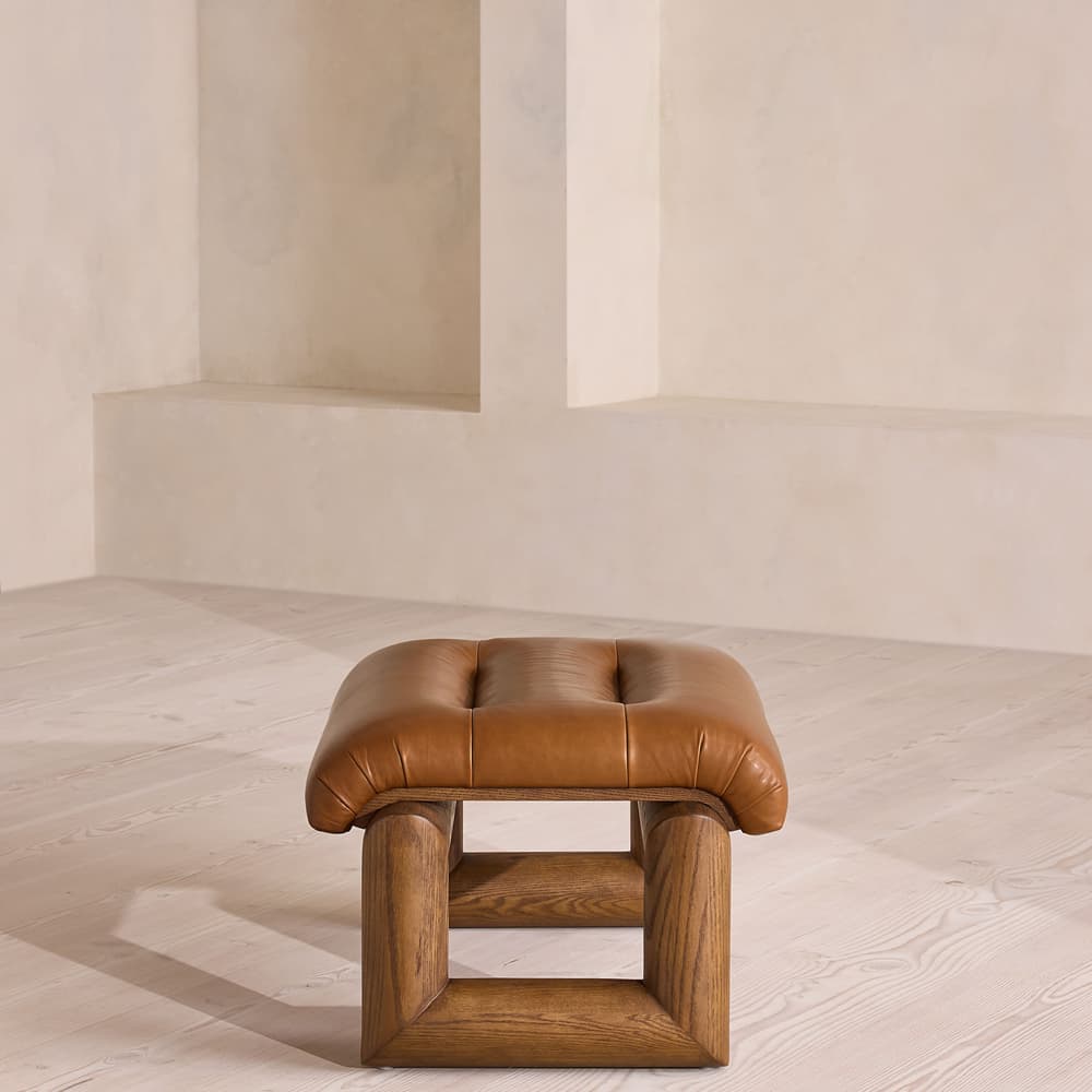 Drew Footstool - Leather - Chestnut US - Images - Image 3