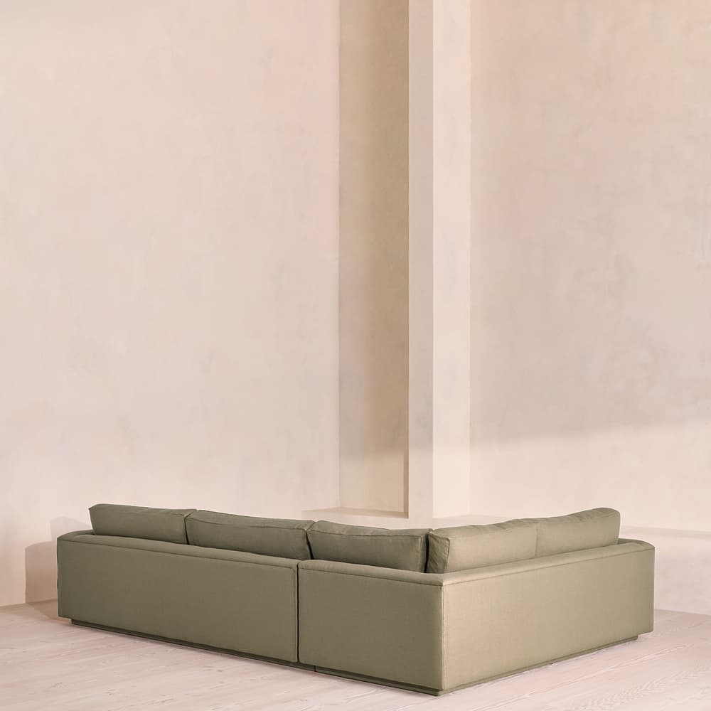Mossley Left L-Shape Sofa - Linen - Sage - UK - Images - Image 3