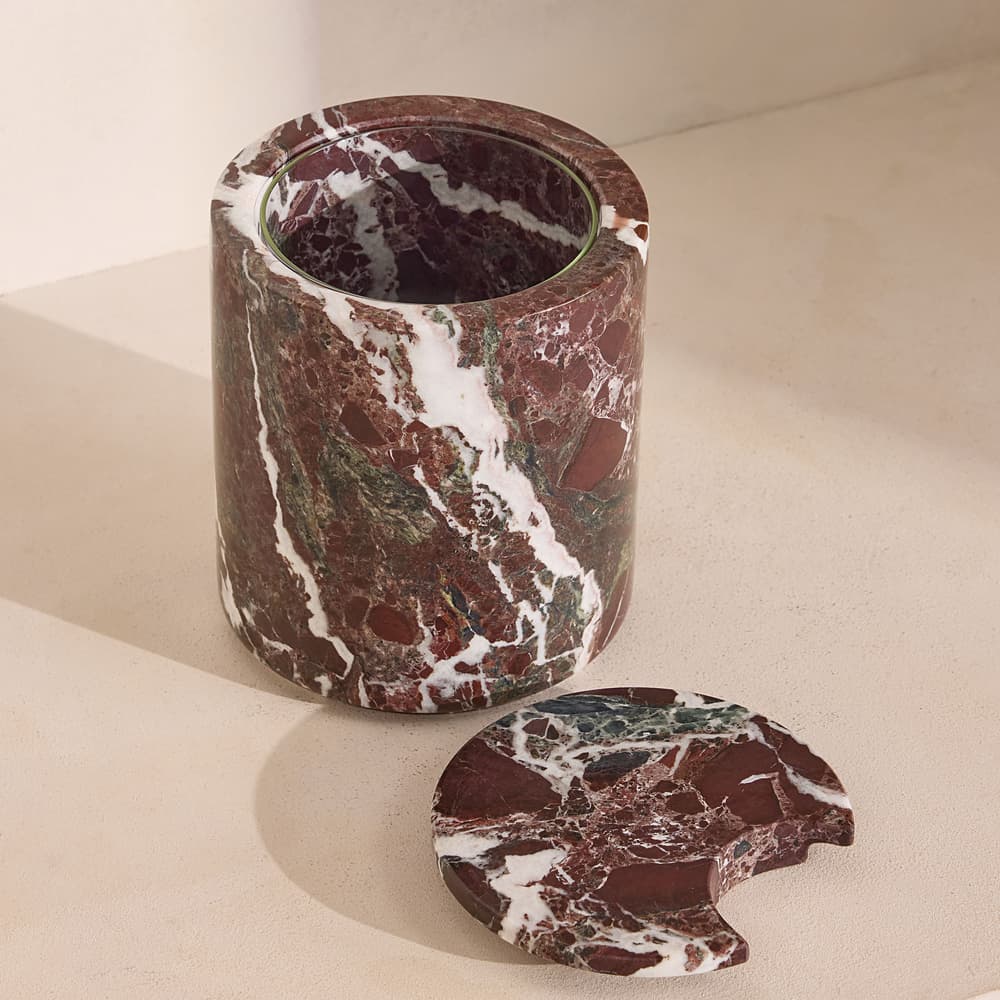 Pavel Ice Bucket - Rosso Levanto Marble - Images - Image 3