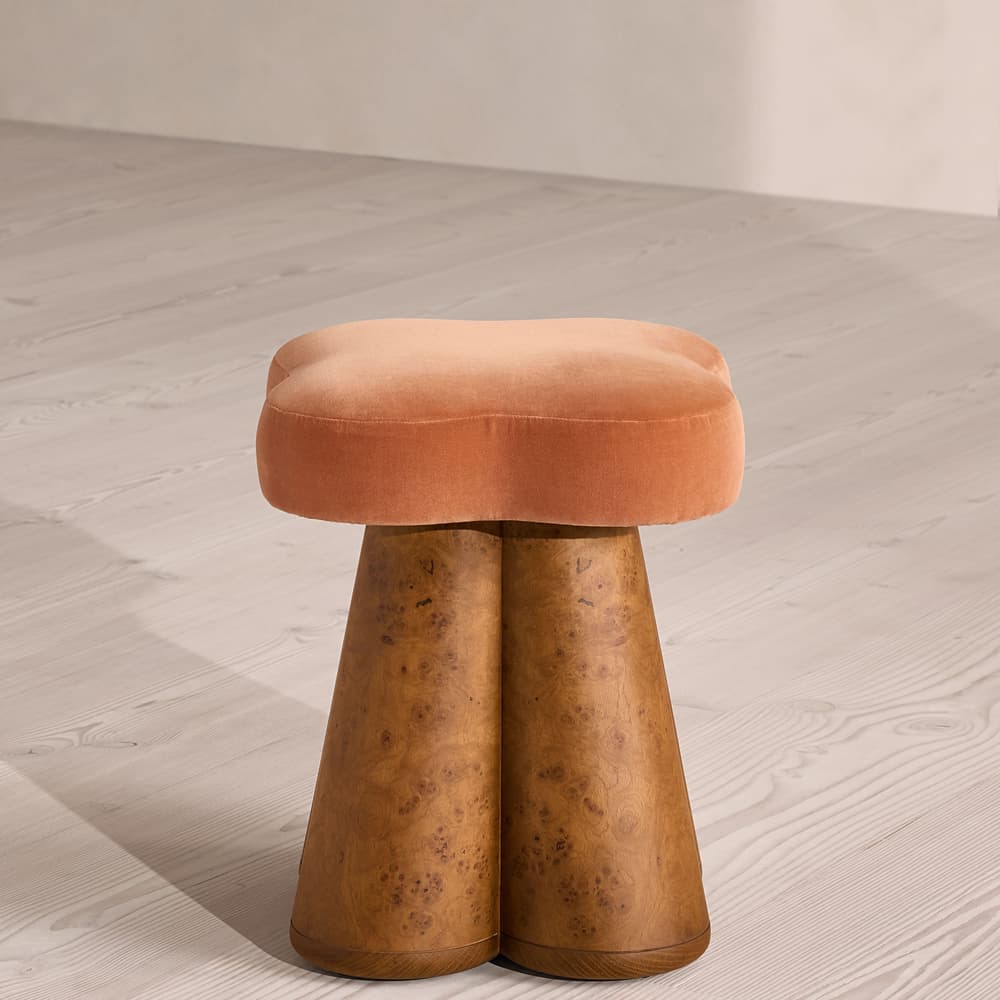 Albany Footstool - Velvet - Antique Rose - UK - Listing - Image 3