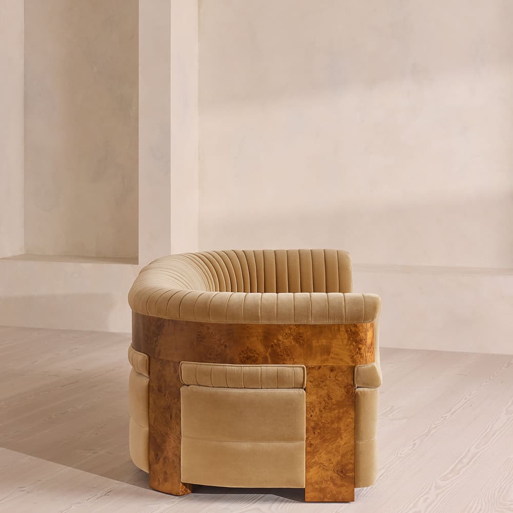 Caleb Modular Three Seater Sofa - Velvet - Camel - Dark Burl - UK - Images - Image 3