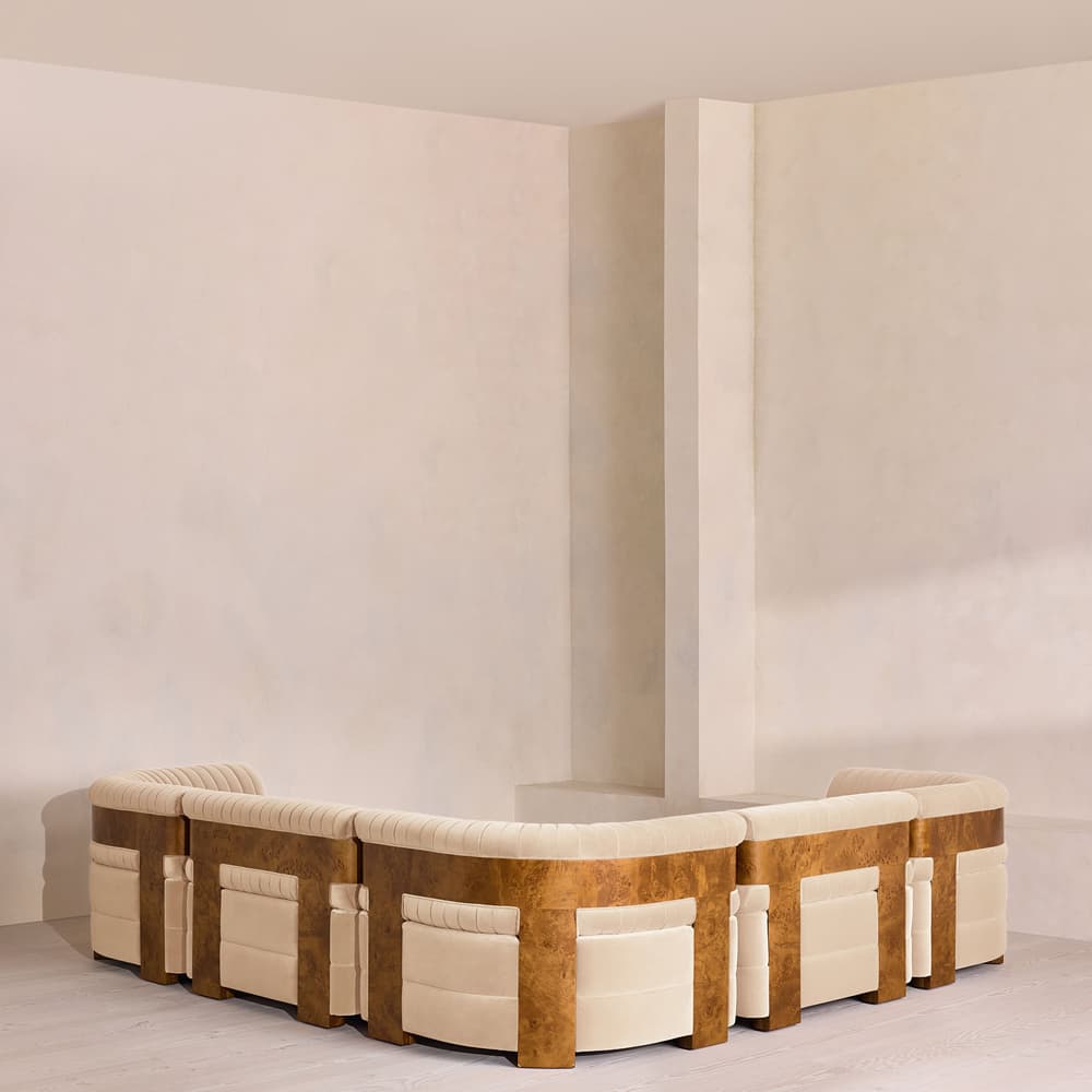 Caleb Modular Corner Sofa - Velvet - Porcelain - Dark Burl - UK - Images - Image 3