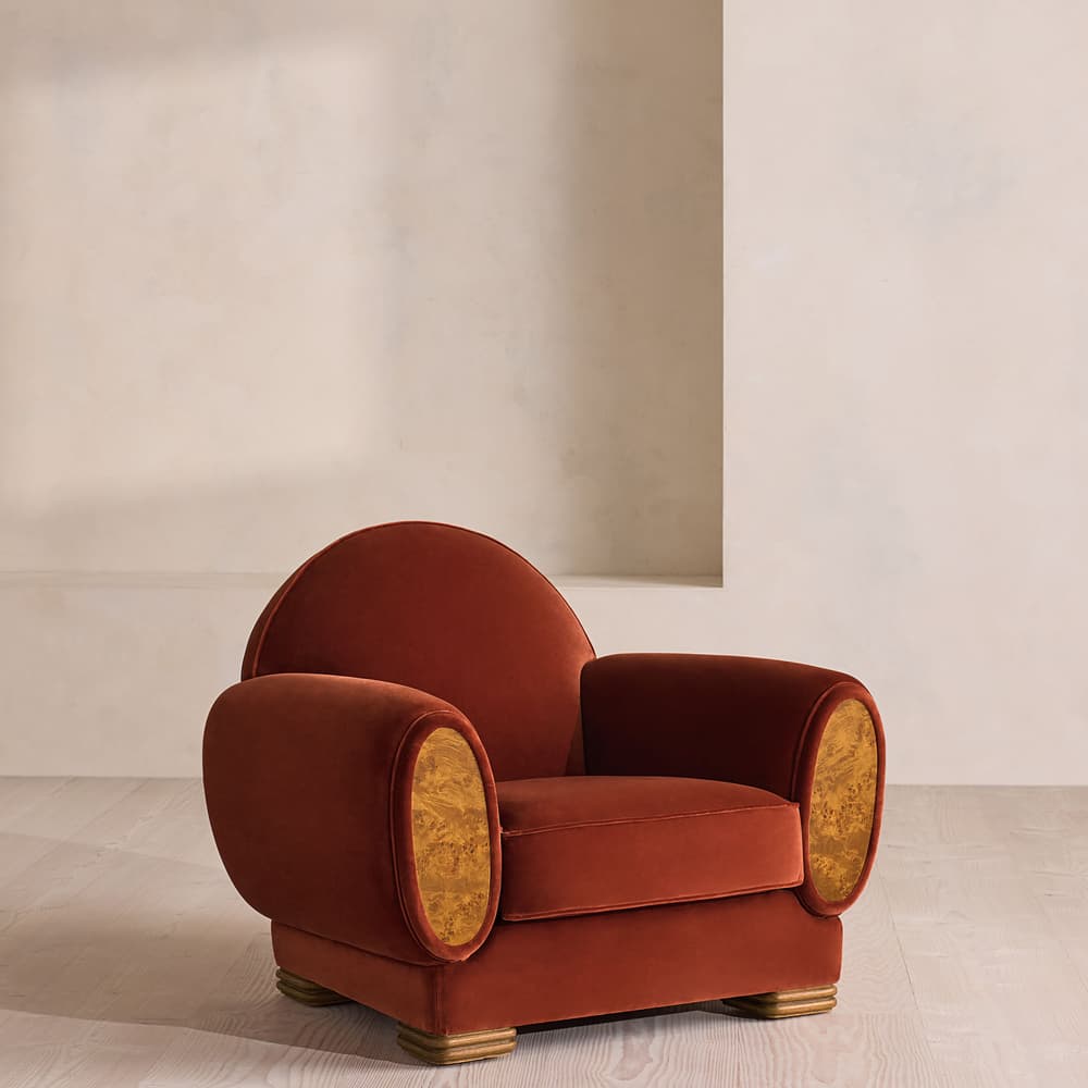 Aubin Armchair - Velvet - Rust - Listing - Image 3