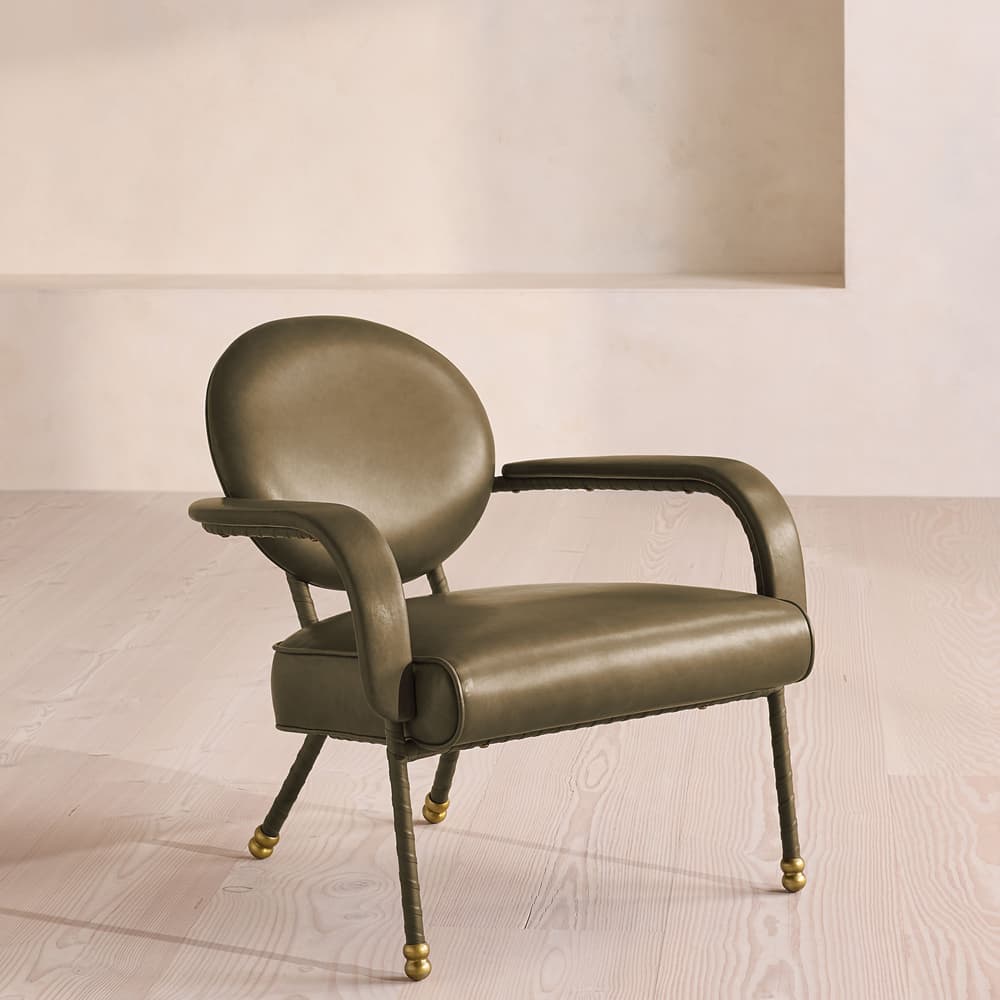 Milo Armchair - Leather - Moss - Listing - Image 3
