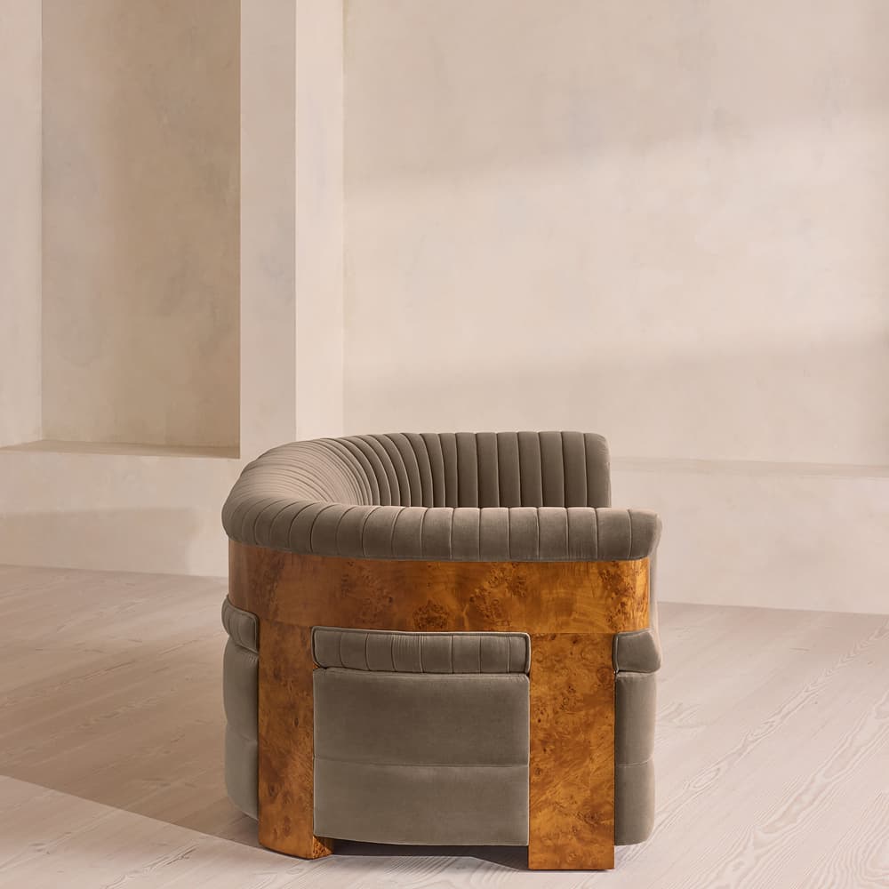 Caleb Modular Three Seater Sofa - Velvet - Taupe - Dark Burl - UK - Images - Image 3