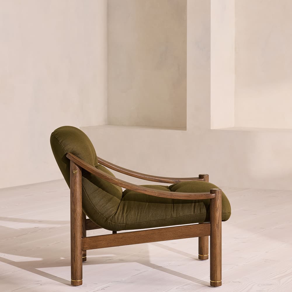 Karine Armchair - Dark Stain - Linen - Olive - UK - Images - Image 3