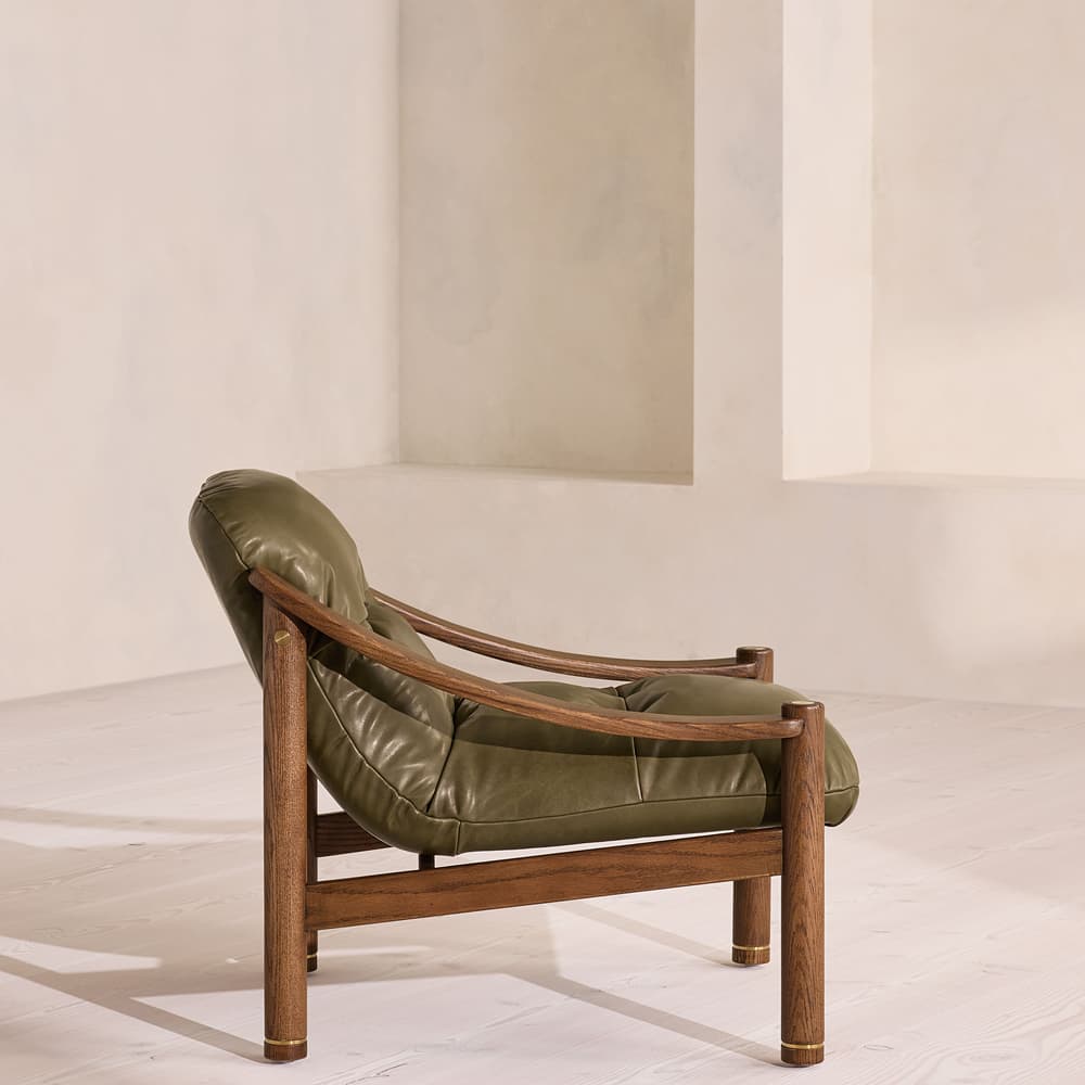 Karine Armchair - Dark Stain - Leather - Moss - UK - Images - Image 3