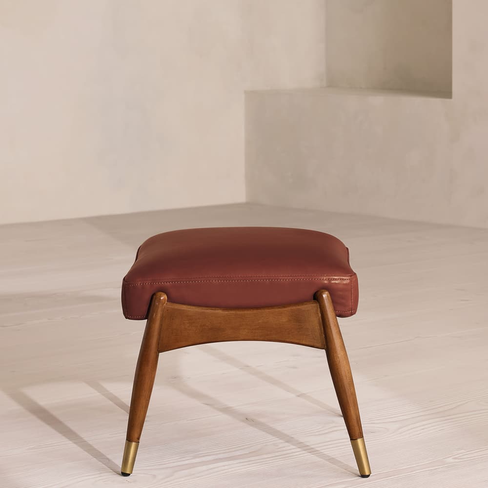 Theodore Footstool - Leather - Sangria - UK - Images - Image 3