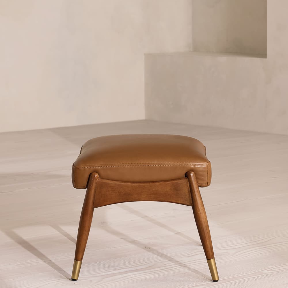 Theodore Footstool - Leather Chestnut - US - Images - Image 3