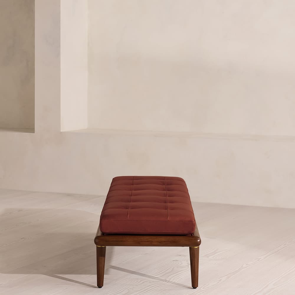 Theodore Bench - Leather - Sangria - Images - Image 3