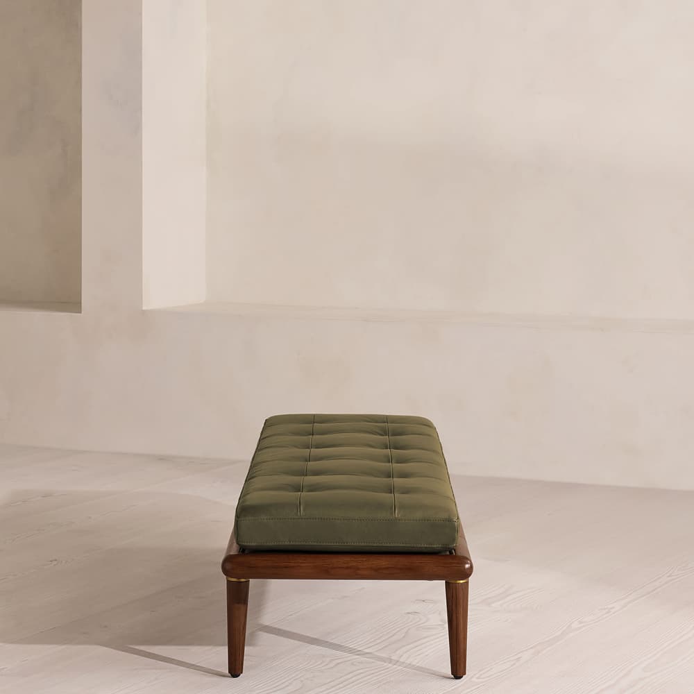 Theodore Bench - Leather - Moss - Images - Image 3