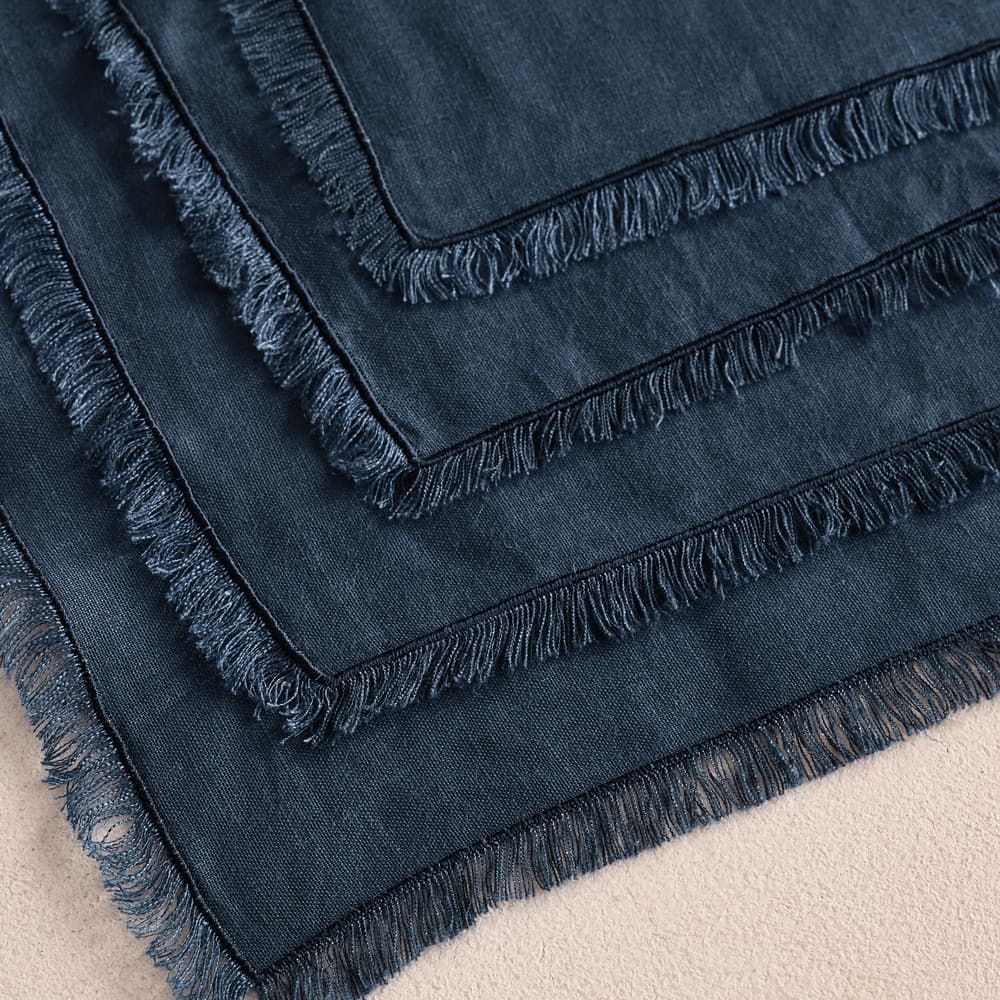Whitney Linen Napkins Navy - set of four - Images - Image 3