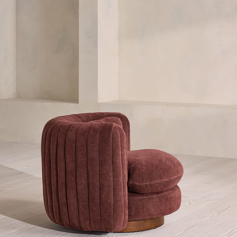 Vivienne Armchair - Linen Chenille - Bordeaux - US - Images - Image 3