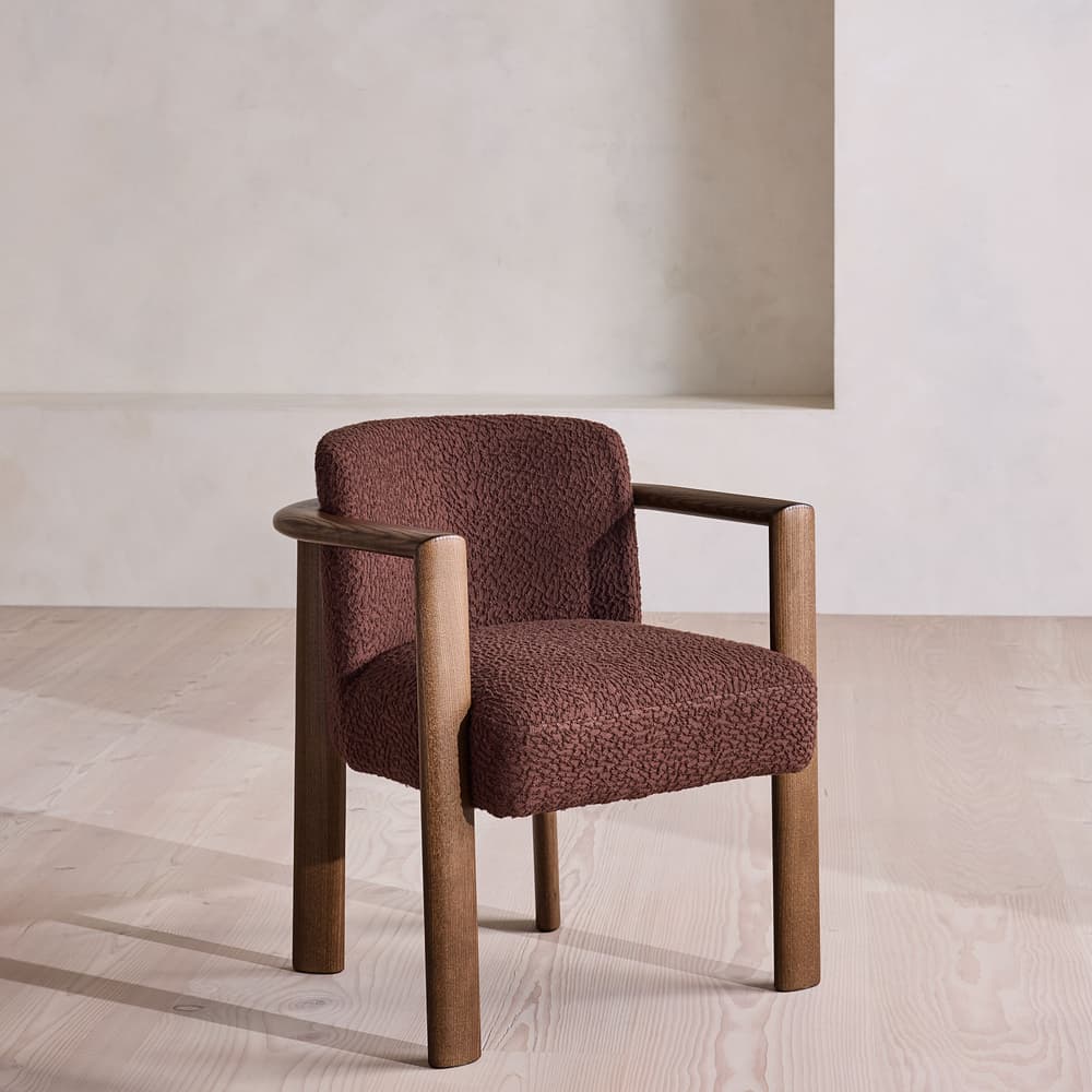 Aria Dining Chair - Boucle Jacquard - Aubergine - UK - Listing - Image 3