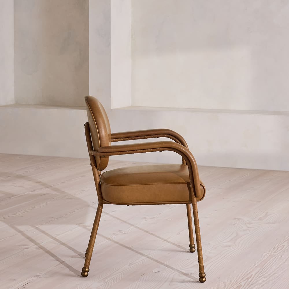 Milo Dining Armchair - Leather - Chestnut - UK - Images - Image 3