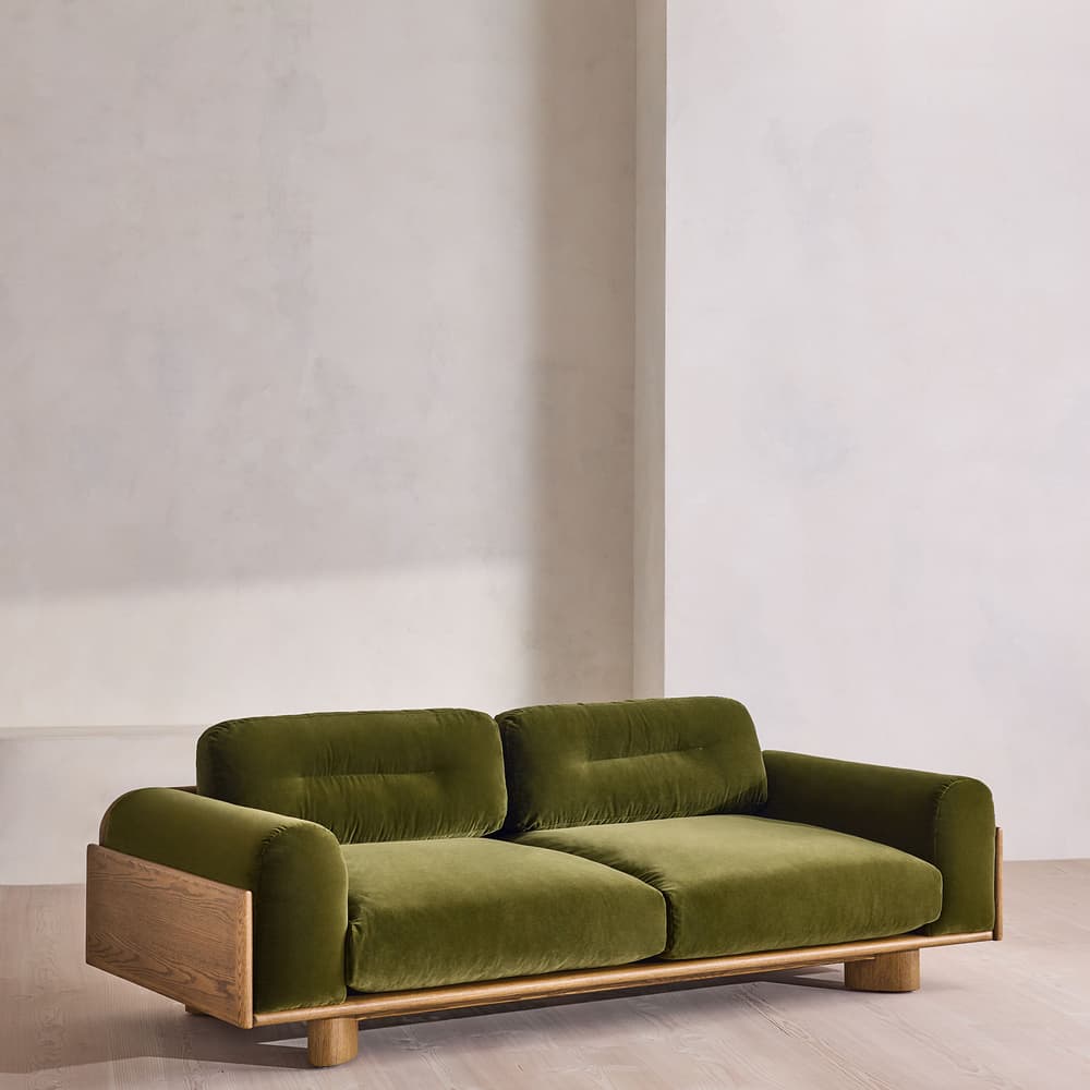 Archer Three Seater Sofa - Velvet - Olive - US - Listing - Image 3