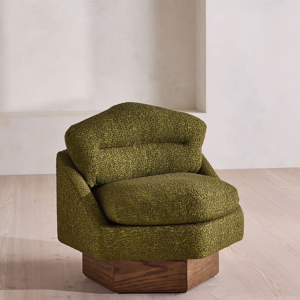 Mila Armchair - Boucle Jacquard - Olive - UK - Listing - Image 3