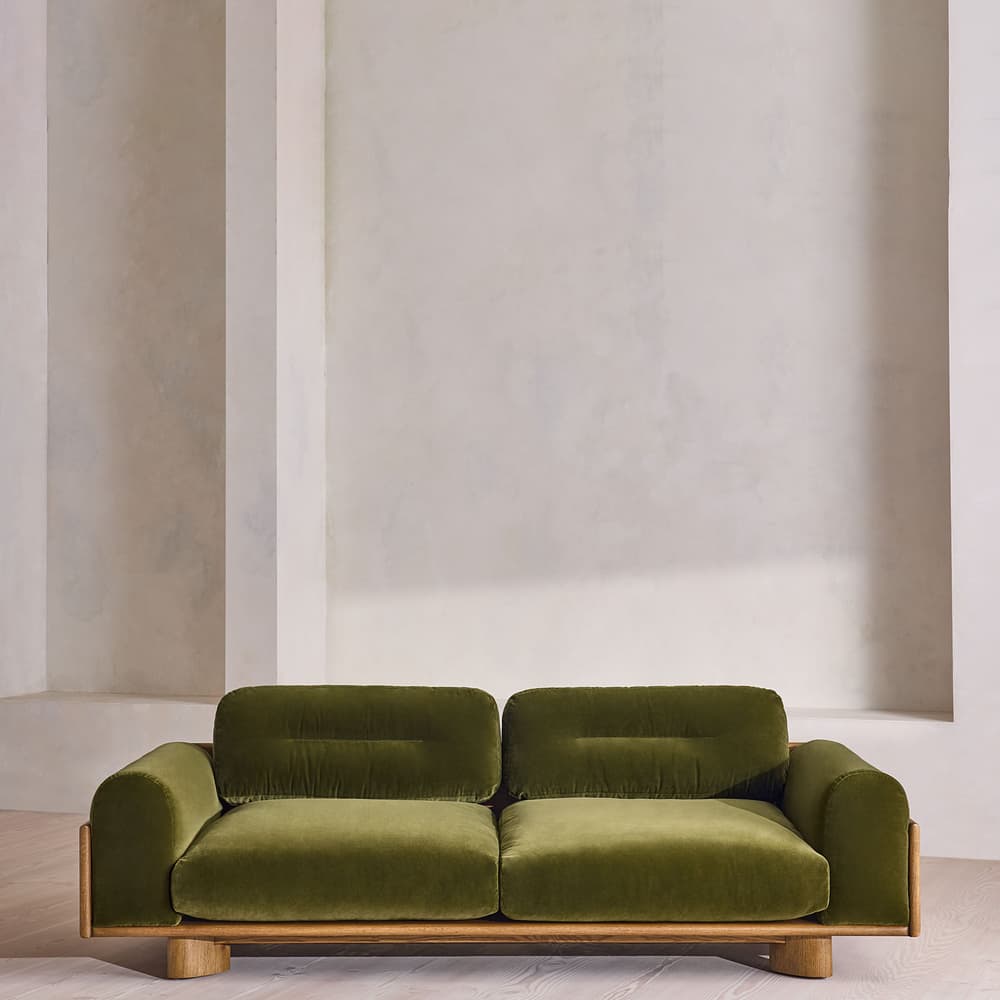 Archer Three Seater Sofa - Velvet - Olive - UK - Listing - Image 3