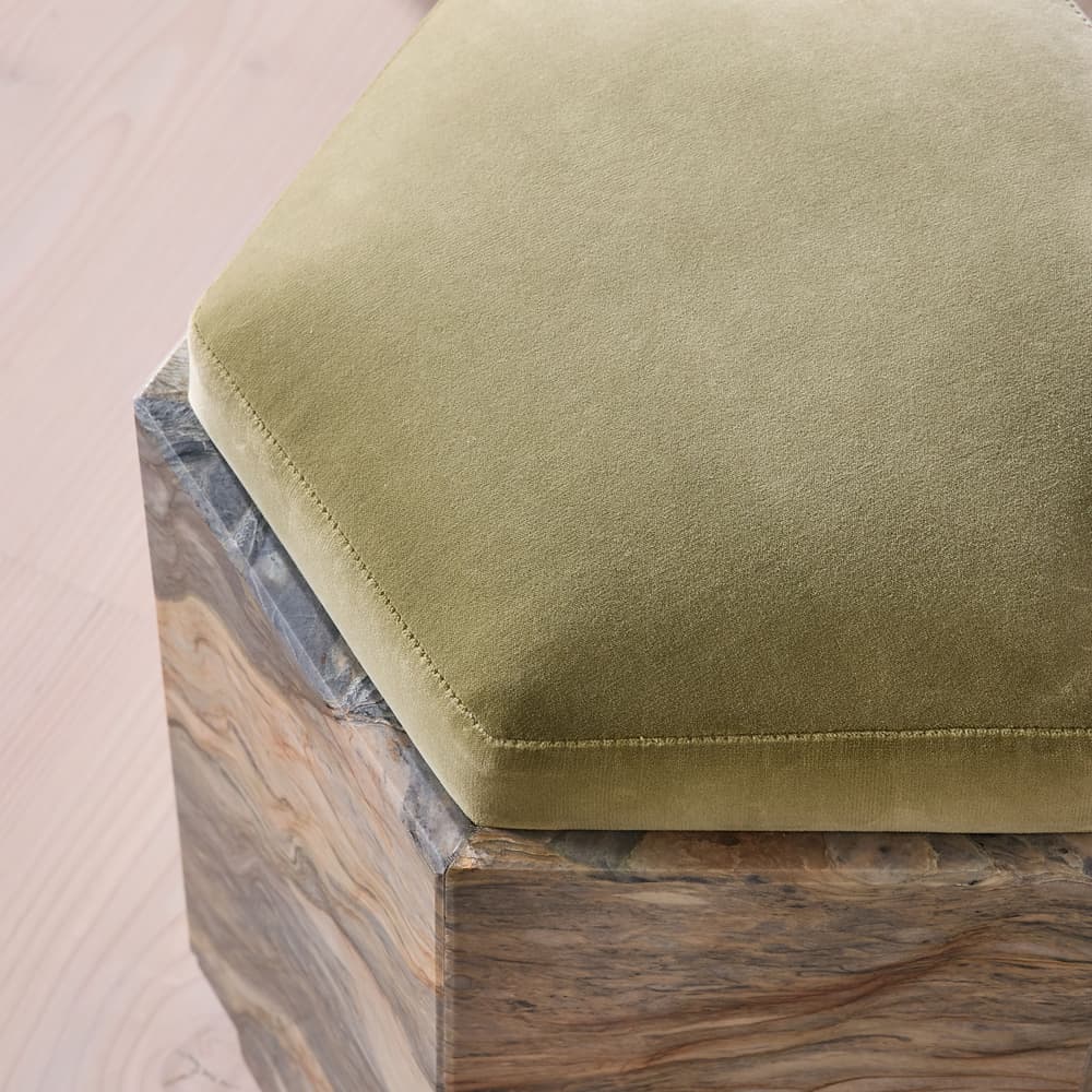 Novi Footstool - Velvet - Lichen - UK - Images - Image 3