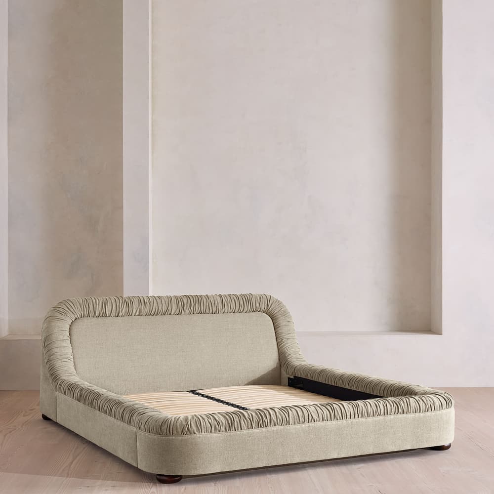 Vara Bed - King - Linen Chenille - Stone - Images - Image 3