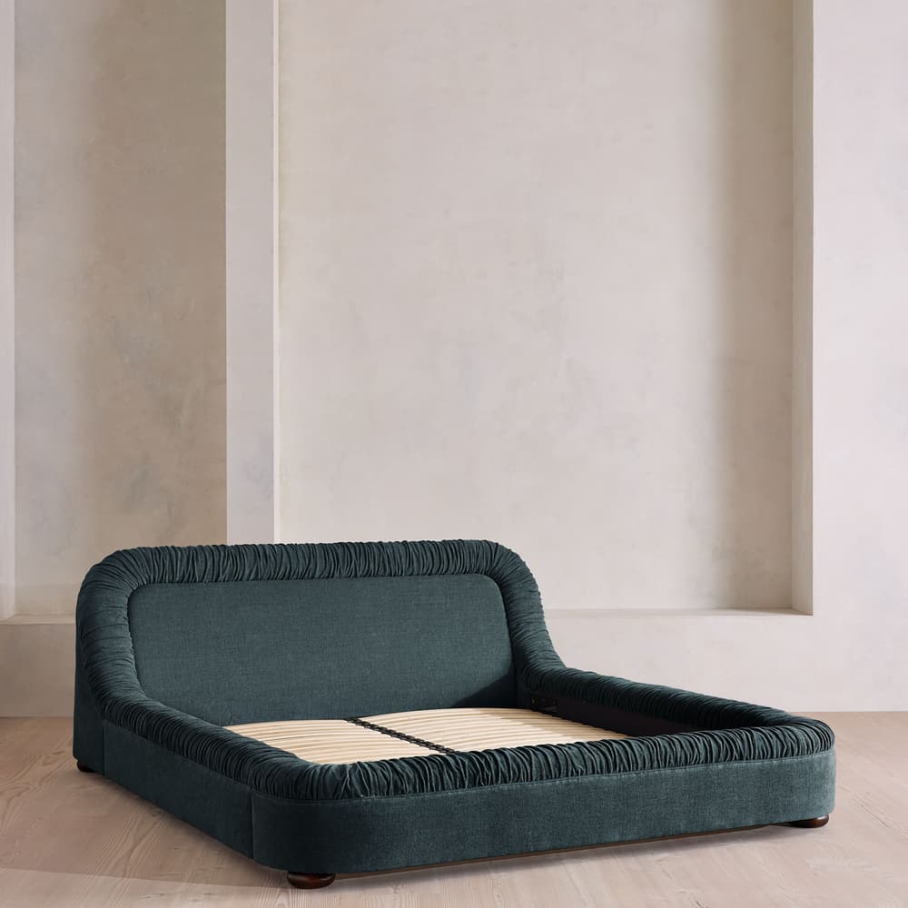 Vara Bed - Emperor - Linen Chenille - Deep Teal - Images - Image 3