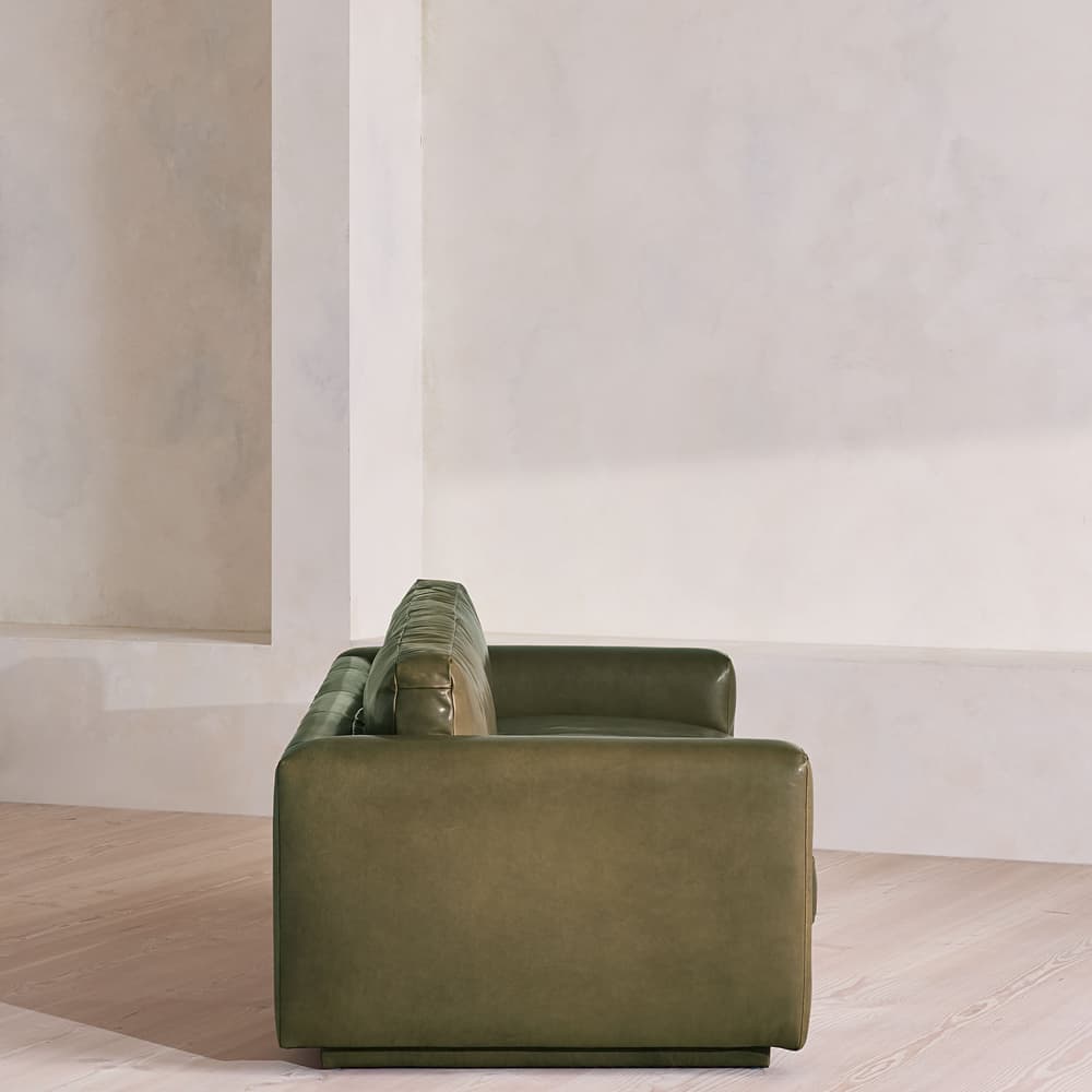 Mossley Three Seater Sofa - Leather - Moss - UK - Images - Image 3