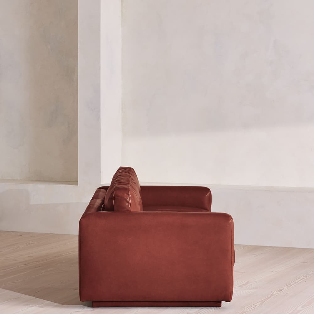 Mossley Three Seater Sofa - Leather - Sangria - UK - Images - Image 3
